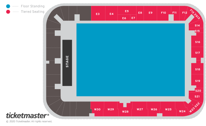 The Killers Seating Plan at Eco-Power Stadium