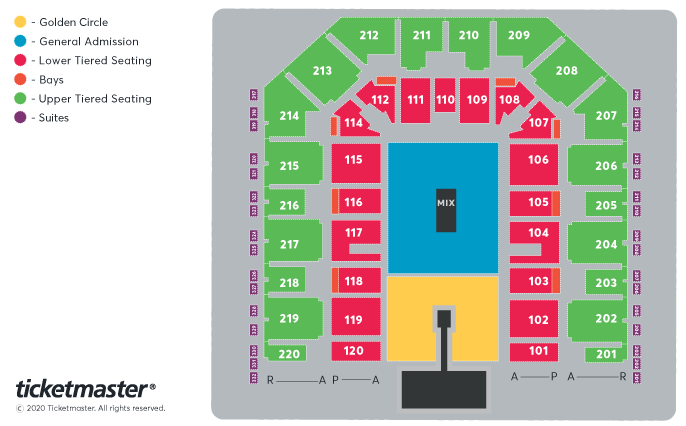 Aerosmith: European Tour 2022 Seating Plan at Utilita Arena Sheffield