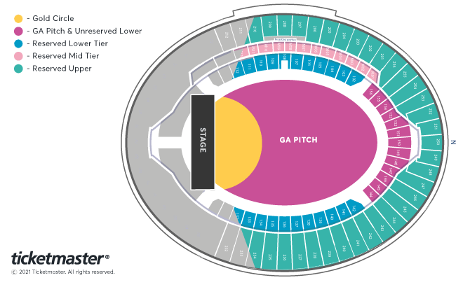 Red Hot Chili Peppers: World Tour 2022 Seating Plan at London Stadium