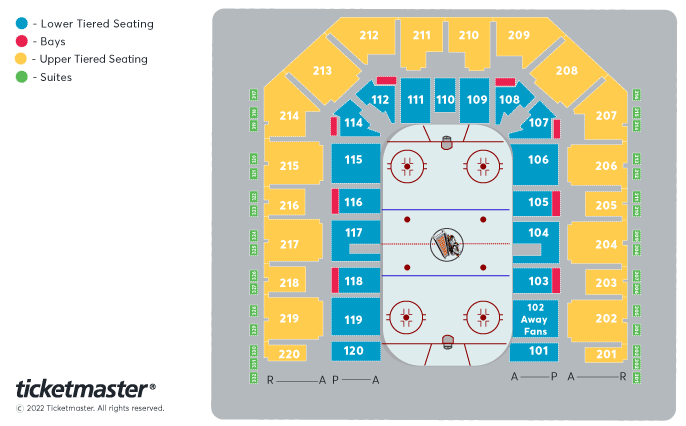 Steelers v TBC: Play-Off 1/4 Final 1st Leg Seating Plan at Utilita Arena Sheffield