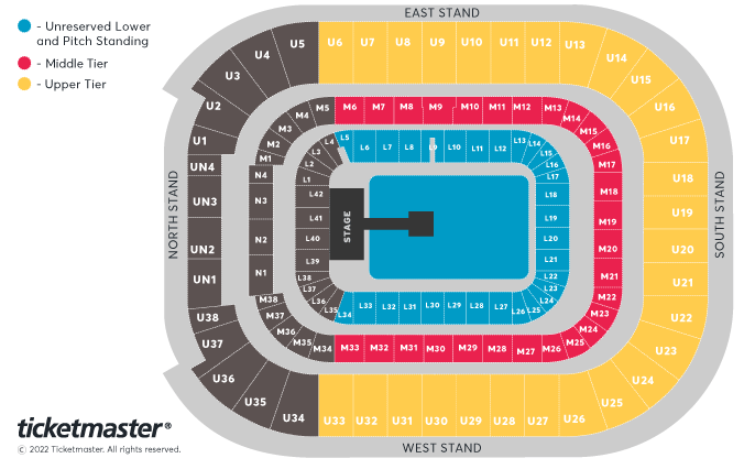 Coldplay - Infinity Tickets Seating Plan at Principality Stadium