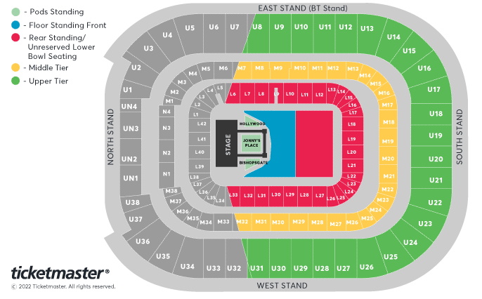 Harry Styles: Love On Tour 2023 Seating Plan at Principality Stadium