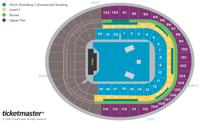 Arctic Monkeys Seating Plan at Emirates Stadium