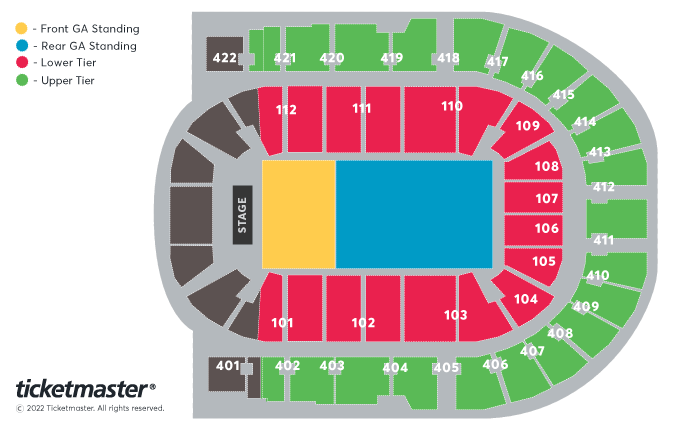 blink-182 - Tour 2023 Seating Plan - The O2 Arena