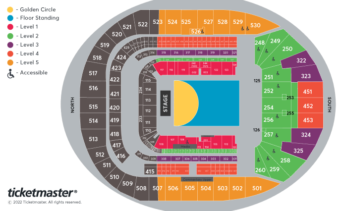 Red Hot Chili Peppers 2023 Tour Seating Plan at Tottenham Hotspur Stadium