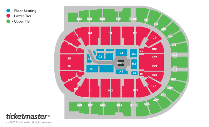 WWE Smackdown & Money in the Bank Combo Ticket Seating Plan at The O2 Arena