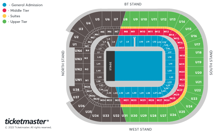 Foo Fighters - EVERYTHING OR NOTHING AT ALL UK TOUR Seating Plan at Principality Stadium