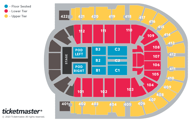Keane - Celebrating 20 Years of Hopes and Fears Seating Plan at The O2 Arena