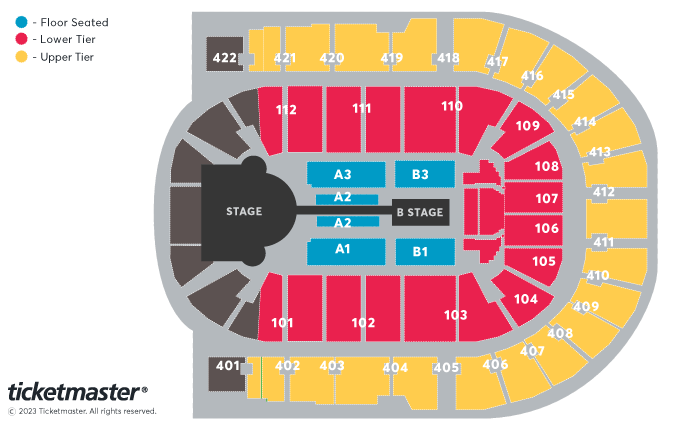Take That: This Life On Tour Seating Plan at The O2 Arena
