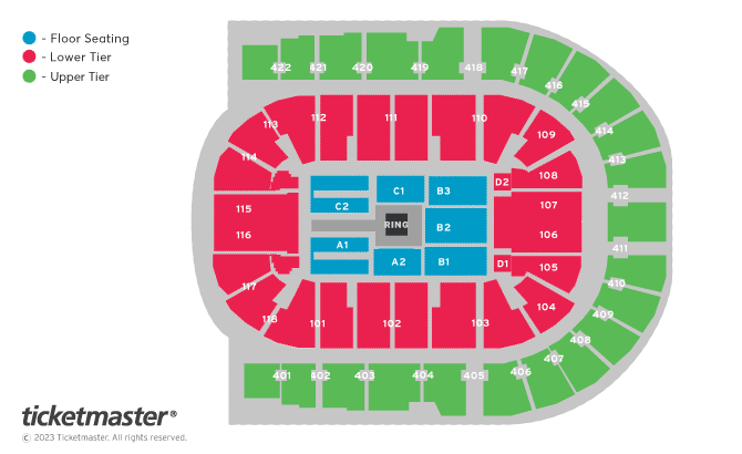 WWE Live Seating Plan at The O2 Arena