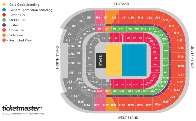 Billy Joel Seating Plan at Principality Stadium