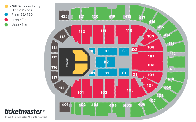 Girls Aloud Seating Plan at The O2 Arena