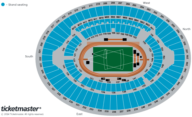 London Athletics Meet 2025 Seating Plan at London Stadium