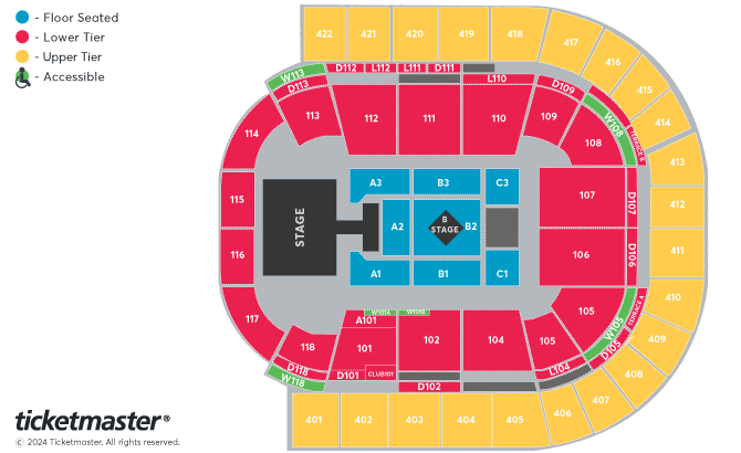 Kylie - The Tension Tour Seating Plan at The O2 Arena