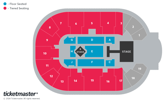 Kylie - The Tension Tour Seating Plan at Motorpoint Arena Nottingham