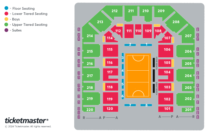 Netball Super Cup Seating Plan at Utilita Arena Sheffield