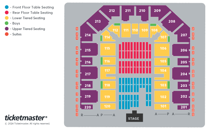 2025 BETMGM PREMIER LEAGUE DARTS Seating Plan at Utilita Arena Sheffield