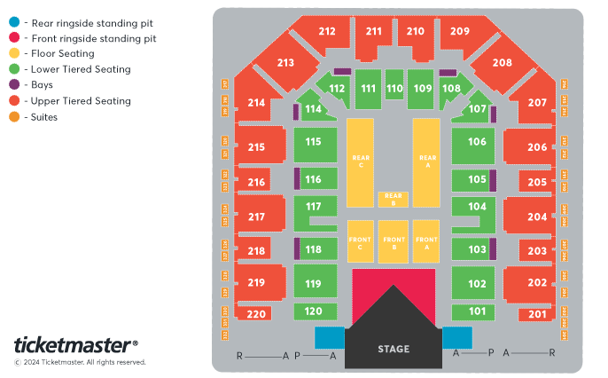 Busted vs McFly Seating Plan at Utilita Arena Sheffield