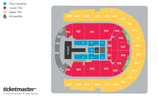 Maluma Seating Plan at The O2 Arena