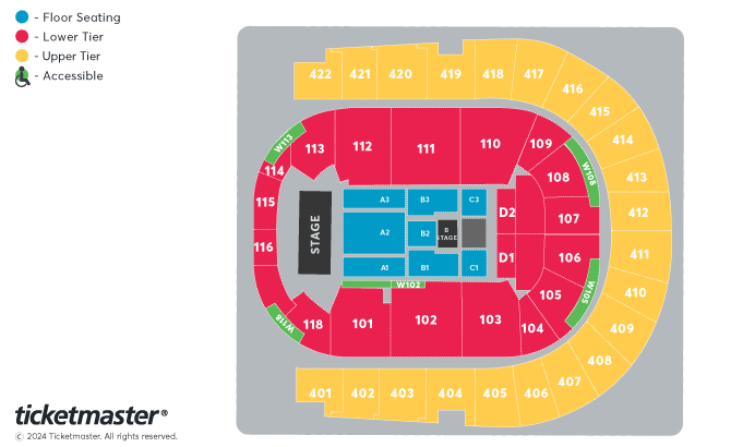 Maluma Seating Plan at The O2 Arena