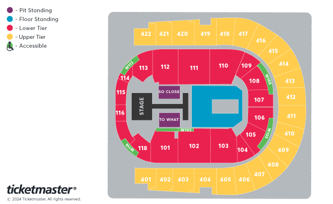 Tate McRae: Miss Possessive Tour Seating Plan at The O2 Arena