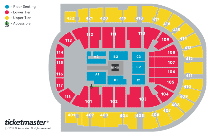 WWE FRIDAY NIGHT SMACKDOWN & MONDAY NIGHT RAW Seating Plan at The O2 Arena