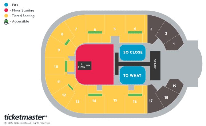 Tate McRae: Miss Possessive Tour Seating Plan at Motorpoint Arena Nottingham