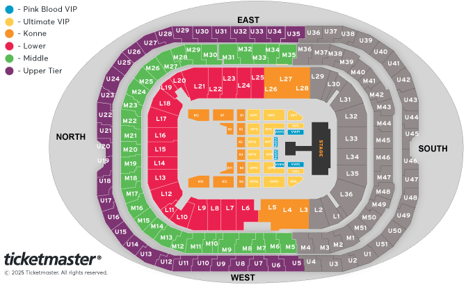 SM TOWN LIVE Seating Plan at Twickenham Stadium