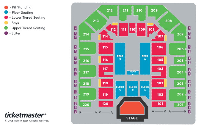 Five Seating Plan at Utilita Arena Sheffield