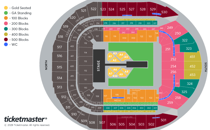 Arijit Singh - Live In Concert Seating Plan at Tottenham Hotspur Stadium