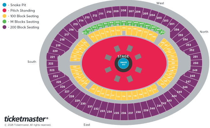 Metallica: M72 World Tour | 2-Day Ticket (Fri 03 + Sun 05 July'26) Seating Plan at London Stadium