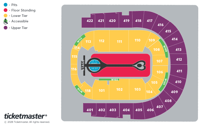 Benson Boone: American Heart Tour Seating Plan at The O2 Arena