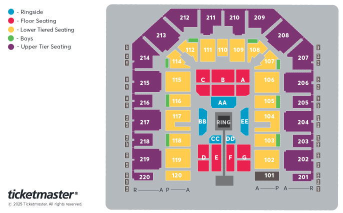 Championship Boxing: Allen v Makhmudov Seating Plan at Utilita Arena Sheffield