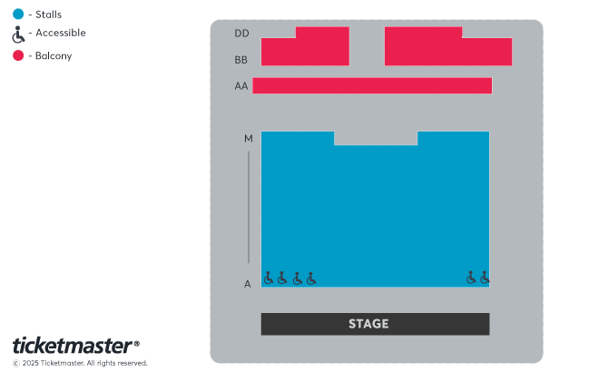 Venue seating chart for Abi Clarke for reference only