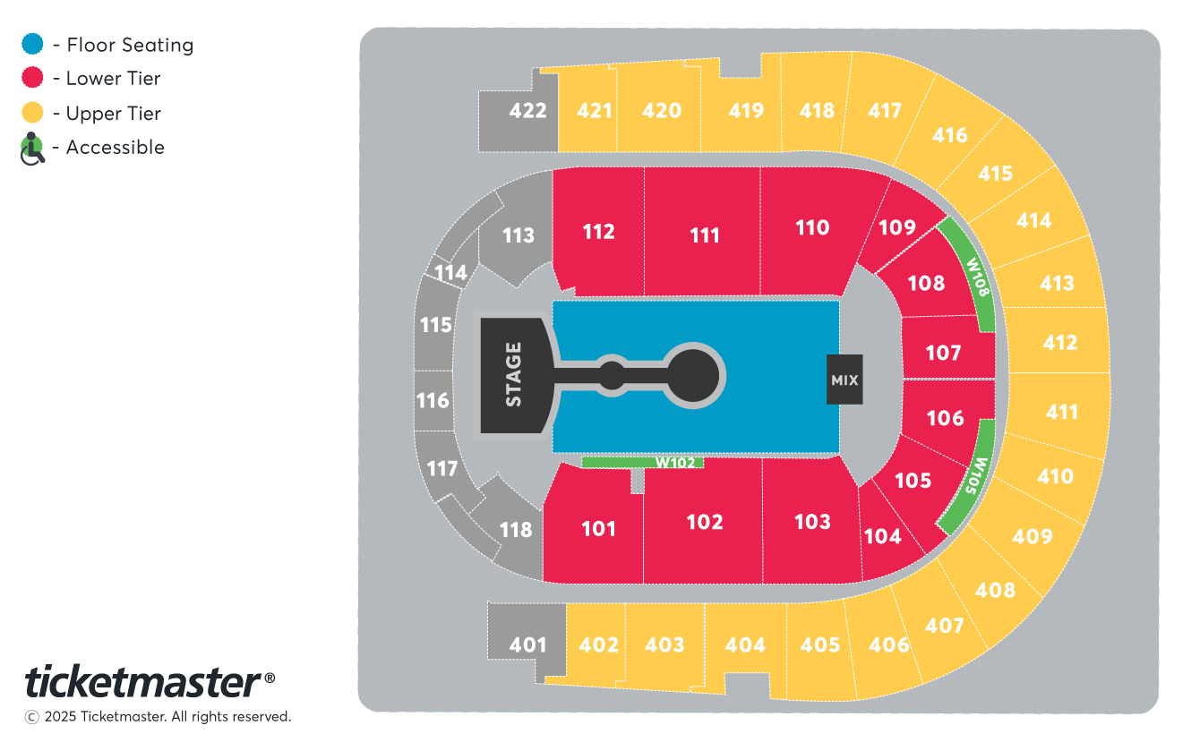 Ariana Grande - The Eternal Sunshine Tour Seating Plan at The O2 Arena