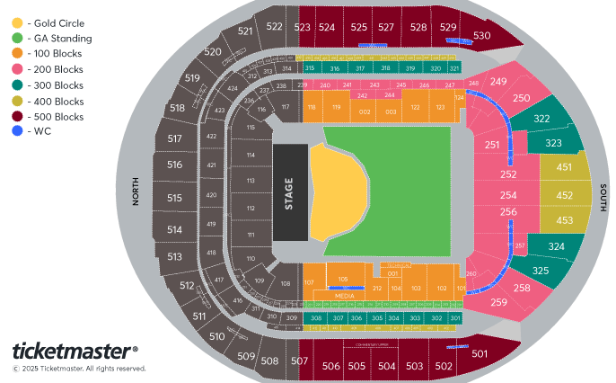 Gorillaz Seating Plan at Tottenham Hotspur Stadium
