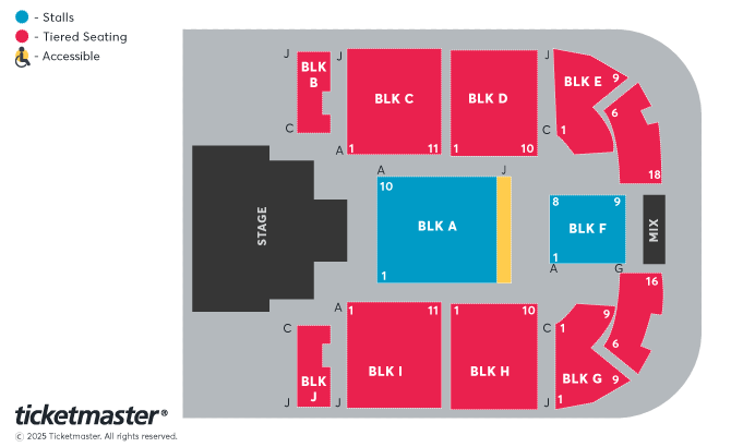Venue seating chart for Aurie Styla for reference only
