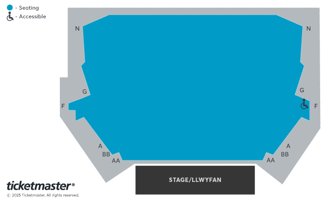 Venue seating chart for Andy Zaltzman for reference only