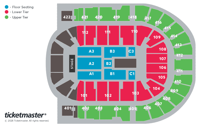 Country to Country 2026 - Friday Day Seating Plan at The O2 Arena