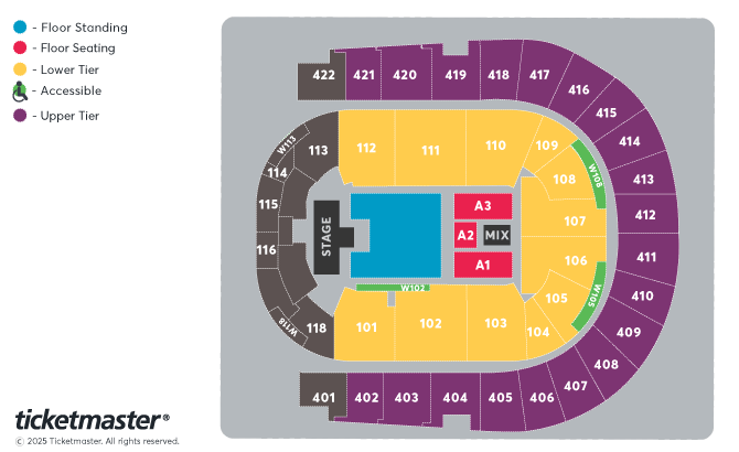 Darius Rucker Seating Plan at The O2 Arena