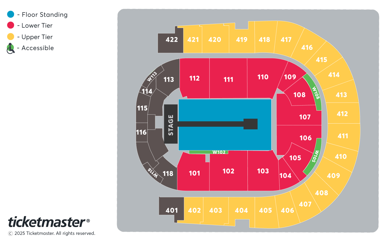 Sabaton Seating Plan at The O2 Arena