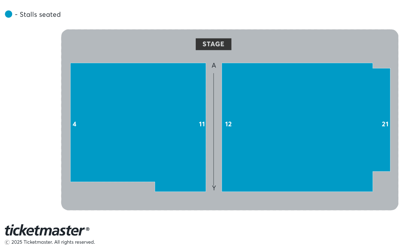 Venue seating chart for Josh Baulf for reference only