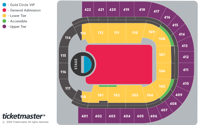 5 Seconds of Summer Seating Plan at The O2 Arena