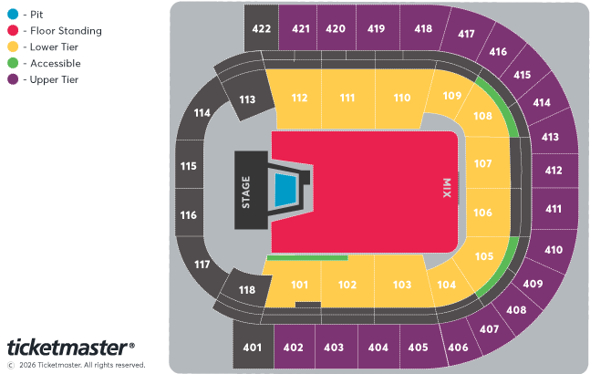 Noah Kahan - The Great Divide Tour Seating Plan at The O2 Arena