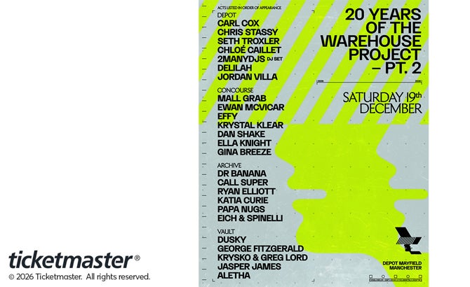 Depot Mayfield seating chart for Carl Cox in Manchester