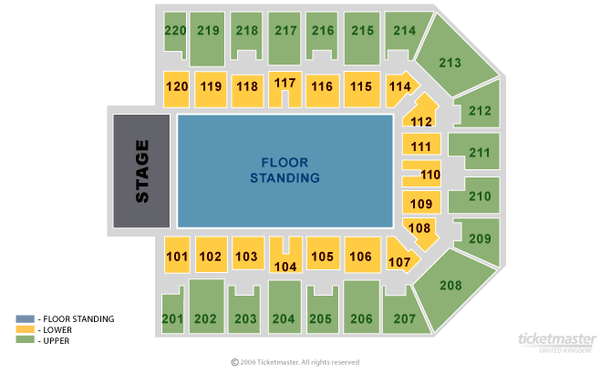 Liam Gallagher Seating Plan - Utilita Arena Sheffield