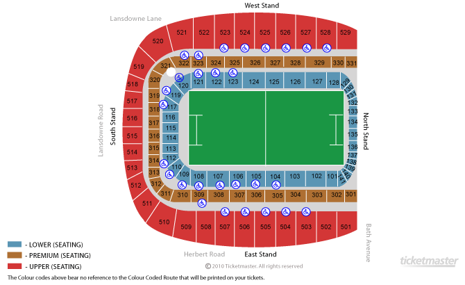The 6 Nations Championship - Ireland V France Seating Plan at Aviva Stadium
