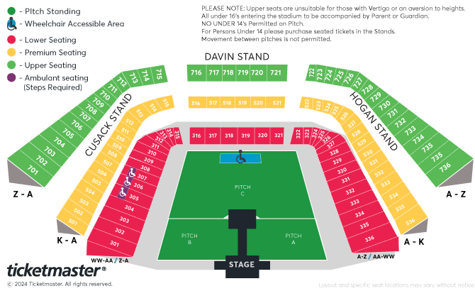 Coldplay - Music Of The Spheres World Tour - Delivered by DHL Seating Plan at Croke Park