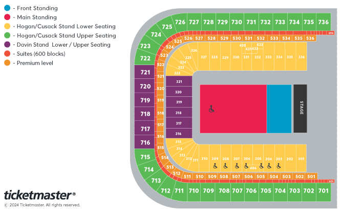 Robbie Williams Seating Plan at Croke Park