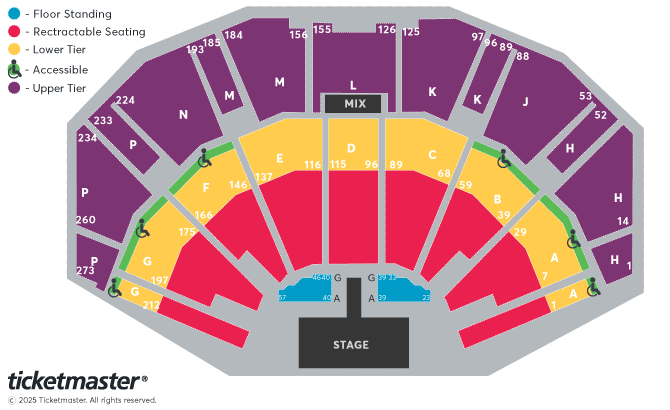 James Arthur Seating Plan at 3Arena